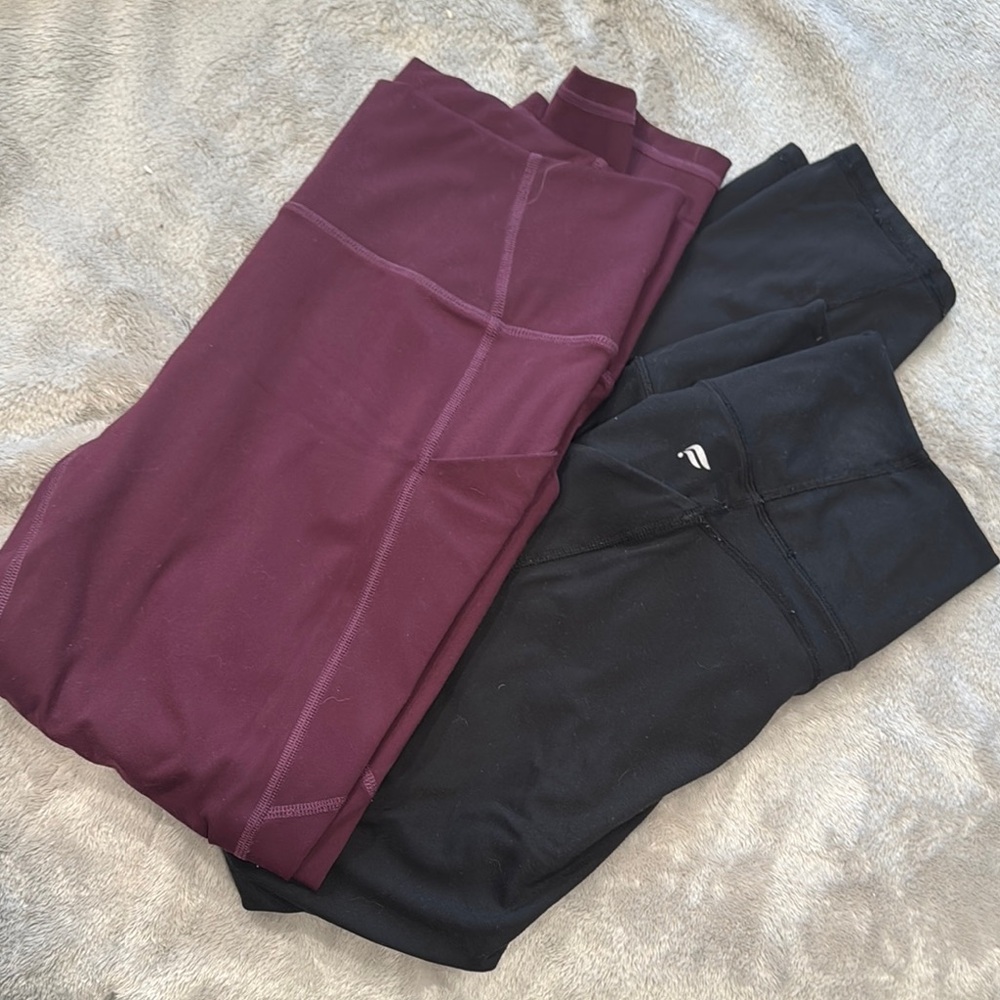 Fabletics Black and Burgundy Leggings bundle